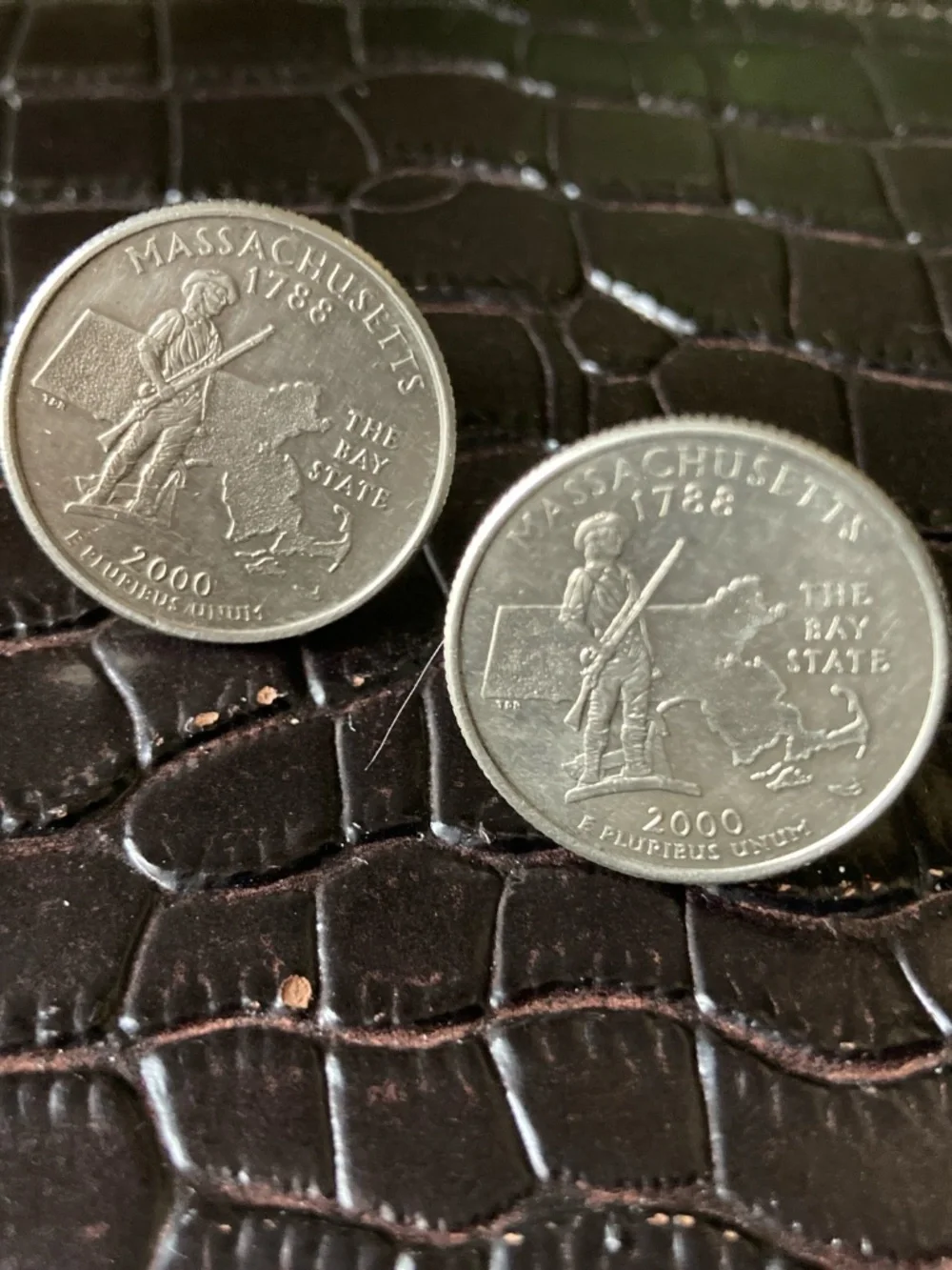 US Reveloutinary War 2000 Minuteman Mass. State Quarter Cufflinks